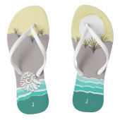 Abstracte zonnestralen en -Initialen Teenslippers (Voetbed)