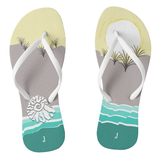 Abstracte zonnestralen en -Initialen Teenslippers (Voetbed)