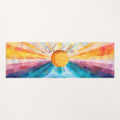 Abstracte zonnestralen en Zee horizon yogamat (Voorkant (horizontaal))