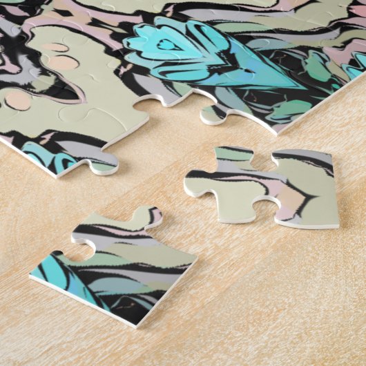 Abstracte zonnestralen legpuzzel (Zijkant)