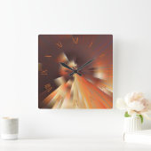 Abstracte zonnestralen vierkante klok (Huis)