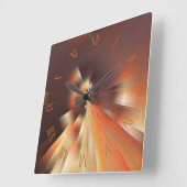 Abstracte zonnestralen vierkante klok (Hoek)