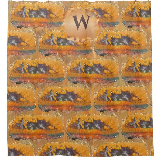 Abstracte Zonnezonsondergang 0612 Douchegordijn (Voorkant)