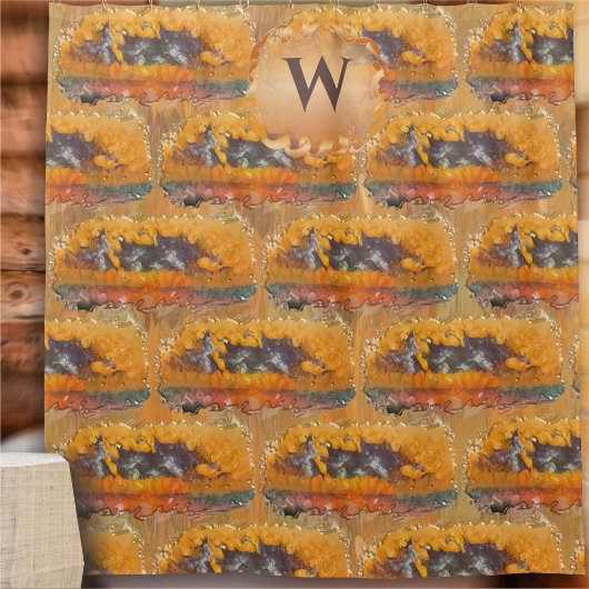 Abstracte Zonnezonsondergang 0612 Douchegordijn