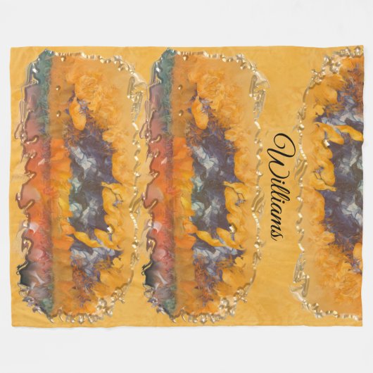 Abstracte Zonnezonsondergang 0612 Fleece Deken (Voorkant (Horizontaal))