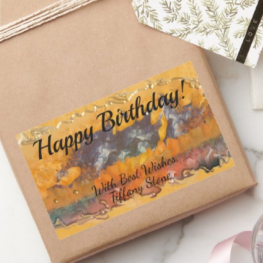 Abstracte Zonnezonsondergang 0612 Rechthoekige Sticker