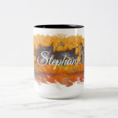 Abstracte Zonnezonsondergang 0612 Tweekleurige Koffiemok (Center)