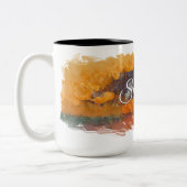 Abstracte Zonnezonsondergang 0612 Tweekleurige Koffiemok (Links)