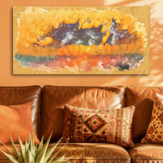 Abstracte Zonsondergang 0612 Kunst Canvas Afdruk