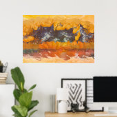 Abstracte Zonsondergang 0612 Kunstprint Poster (Thuiskantoor)