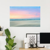 Abstracte zonsondergang aan het strand in Den Haag Poster (Thuiskantoor)