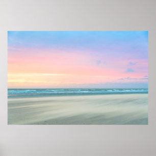 Abstracte zonsondergang aan het strand in Den Haag Poster