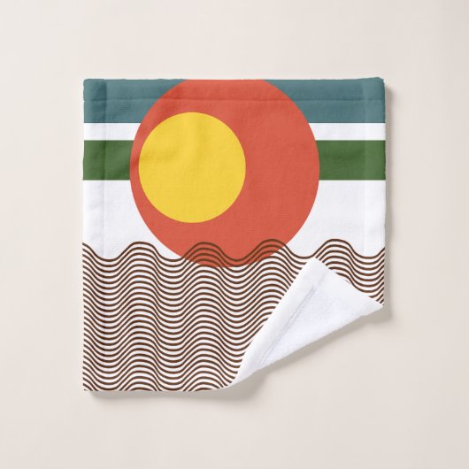 Abstracte zonsondergang bad handdoek (Wasdoekje)