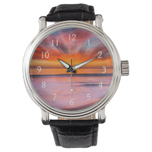 Abstracte zonsondergang bij Tamarack Beach Horloge