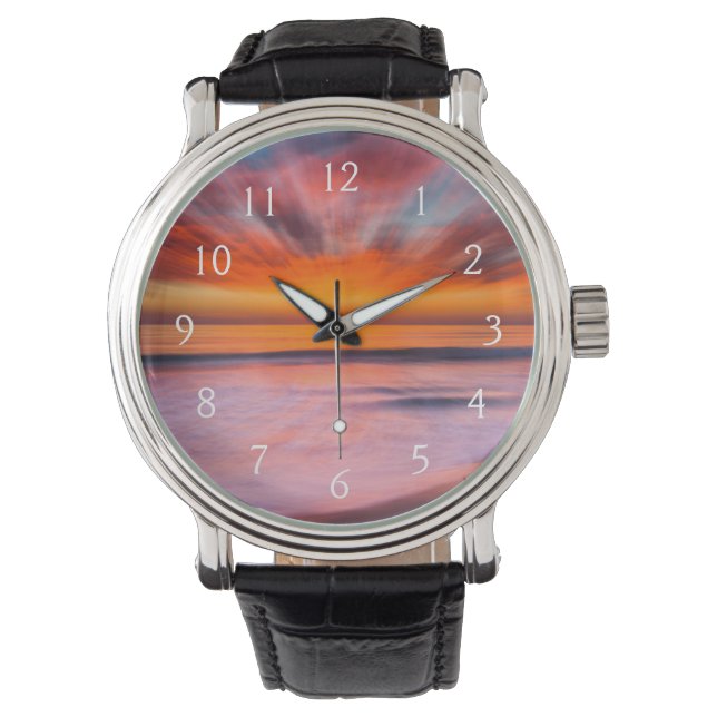 Abstracte zonsondergang bij Tamarack Beach Horloge (Voorkant)