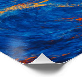 Abstracte zonsondergang boven de golven van de oce perfect poster (Hoek)