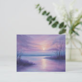 Abstracte zonsondergang boven het wintermeer briefkaart (Staand voorkant)