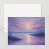 Abstracte zonsondergang boven het wintermeer briefkaart (Voorkant / Achterkant)