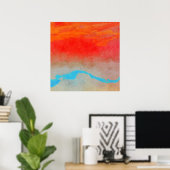 Abstracte Zonsondergang boven Oceaan Poster (Thuiskantoor)