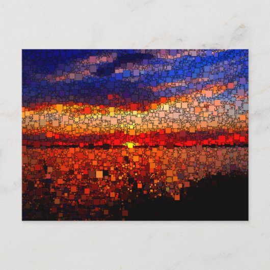 Abstracte zonsondergang briefkaart (Voorkant)