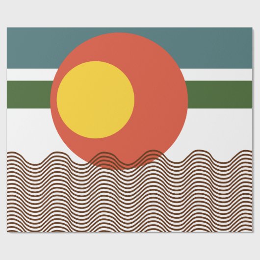 Abstracte zonsondergang cadeaupapier (Vlak)