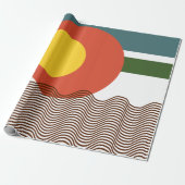 Abstracte zonsondergang cadeaupapier (Uitgerold)