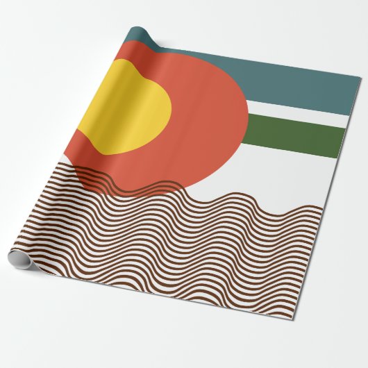 Abstracte zonsondergang cadeaupapier (Uitgerold)