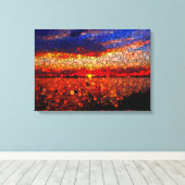 Abstracte zonsondergang canvas afdruk (Insitu (Houten vloer))