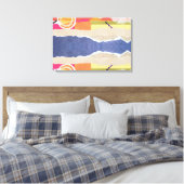 abstracte zonsondergang en strand ontwerp wandkuns canvas afdruk (Insitu (Slaapkamer))