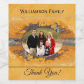 Abstracte zonsondergang familie dank u 0612 wijn etiket (Enkel label)