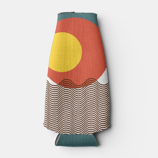 Abstracte zonsondergang flesjeskoeler (Voorkant)