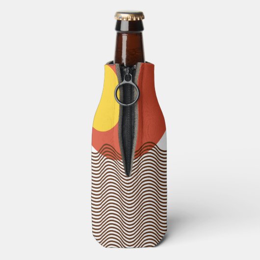 Abstracte zonsondergang flesjeskoeler (Fles Achterkant)