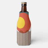 Abstracte zonsondergang flesjeskoeler (Fles Voorkant)