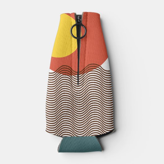 Abstracte zonsondergang flesjeskoeler (Achterkant)