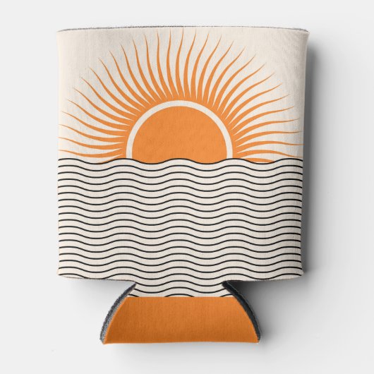 Abstracte zonsondergang: geometrische boho decor. blikjeskoeler (Voorkant)