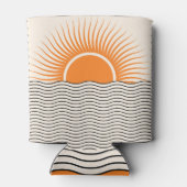 Abstracte zonsondergang: geometrische boho decor. blikjeskoeler (Achterkant)