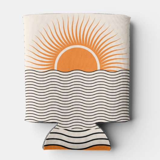 Abstracte zonsondergang: geometrische boho decor. blikjeskoeler (Achterkant)