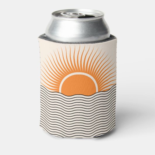 Abstracte zonsondergang: geometrische boho decor. blikjeskoeler (Blikje Achterkant)