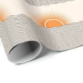 Abstracte zonsondergang: geometrische boho decor. cadeaupapier (Rol Hoek)