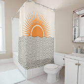 Abstracte zonsondergang: geometrische boho decor. douchegordijn (In situ)