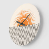 Abstracte zonsondergang: geometrische boho decor. grote klok (Hoek)