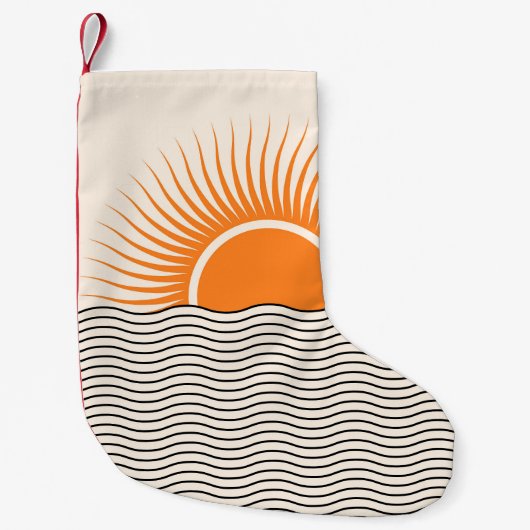 Abstracte zonsondergang: geometrische boho decor. kleine kerstsok (Voorkant)