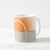 Abstracte zonsondergang: geometrische boho decor. koffiemok (Voorkant rechts)