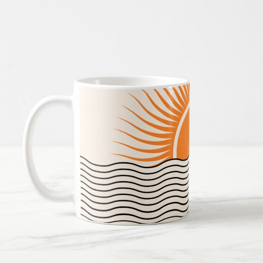 Abstracte zonsondergang: geometrische boho decor. koffiemok (Links)