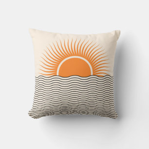 Abstracte zonsondergang: geometrische boho decor. kussen