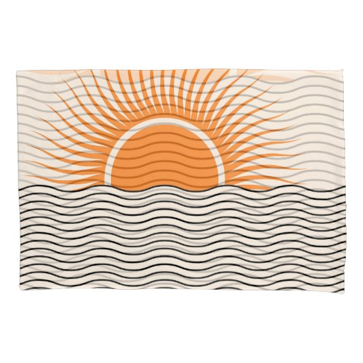 Abstracte zonsondergang: geometrische boho decor. kussensloop (Voorkant)