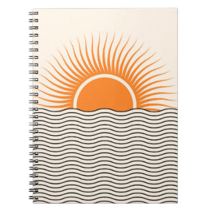 Abstracte zonsondergang: geometrische boho decor. notitieboek