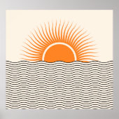 Abstracte zonsondergang: geometrische boho decor. poster (Voorkant)