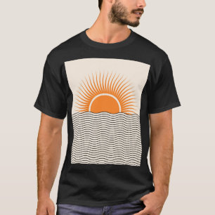 Abstracte zonsondergang: geometrische boho decor. t-shirt