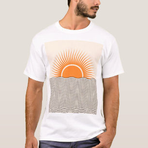 Abstracte zonsondergang: geometrische boho decor. t-shirt